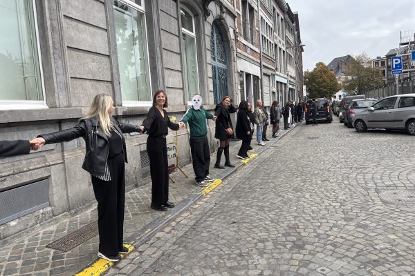Menschenkette in Lüttich als Protest gegen Reformen im Unterrichtswesen