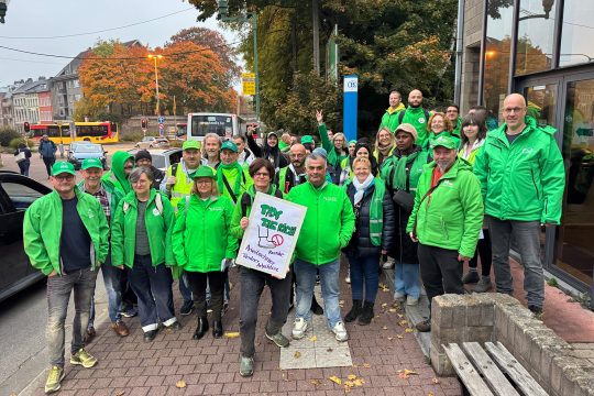 Die Delegation der CSC vor der Abreise am Eupener Bahnhof