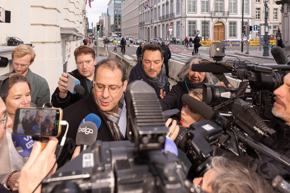 Minister David Clarinval am Dienstag vor dem Treffen des Kernkabinetts