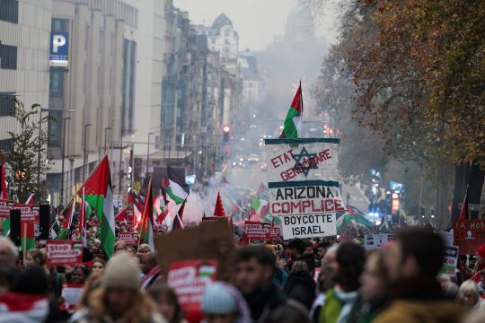 Propalästinensische Demonstration in den Straßen Brüssels