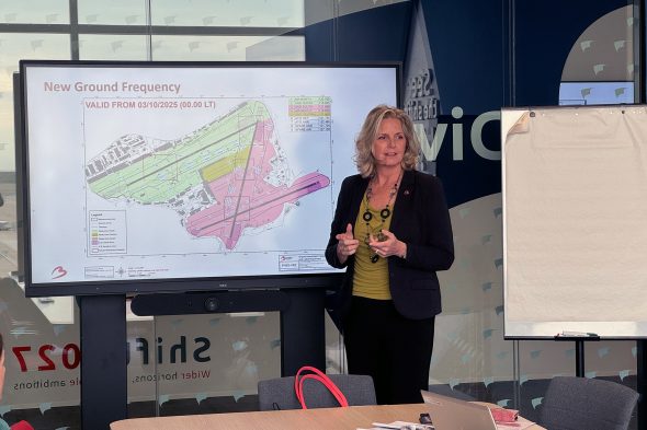 Andrea D‘Haeseleer von der Flughafengesellschaft Brussels Airport Company bei der Arbeit