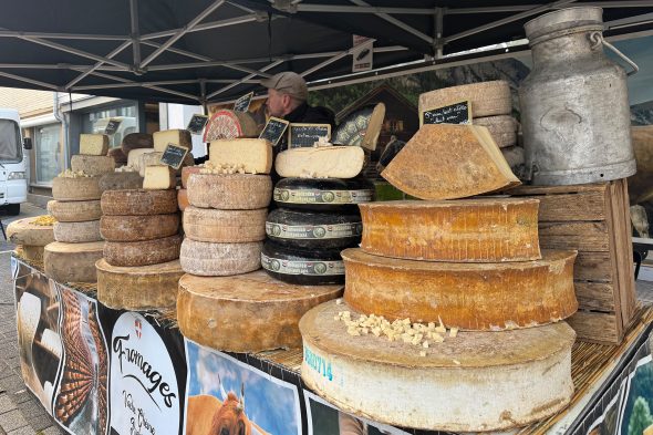 Marktstand mit Käse