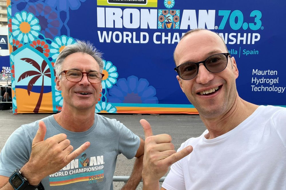 Olivier Henz und Michael Kirch waren beim 70.3-Triathlon auf Marbella am Start