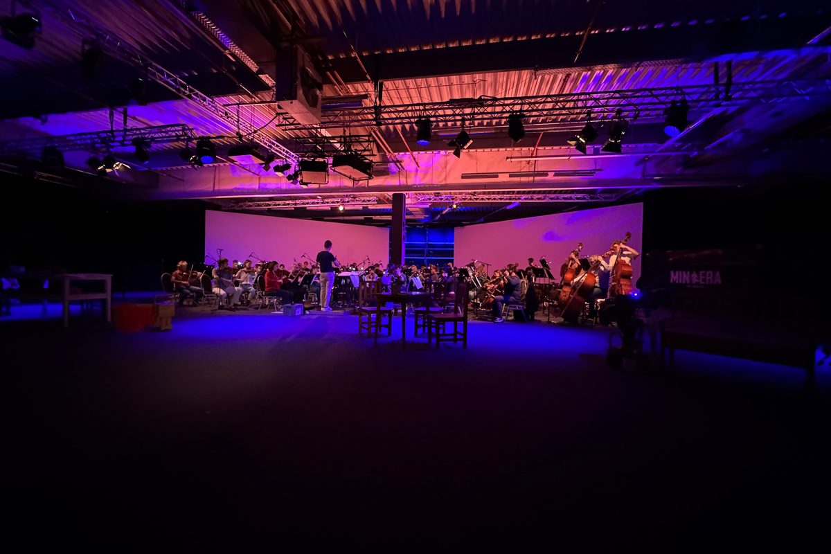 Die letzten Proben für das Musical "Minerva": Eine Bühne mit Orchester