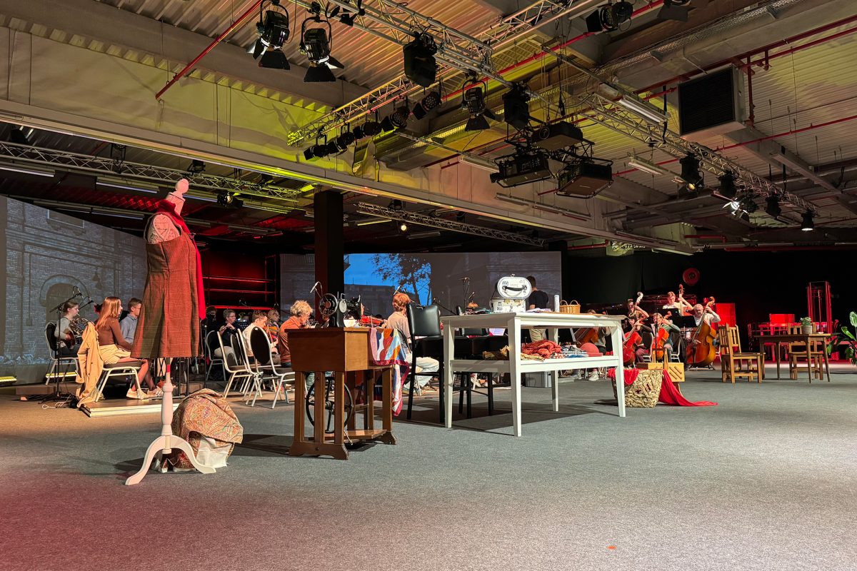 Die letzten Proben für das Musical "Minerva": Bühnendekoration