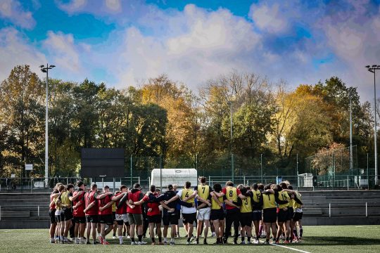 Belgiens Rugby-Nationalmannschaft Black Devils beim Training