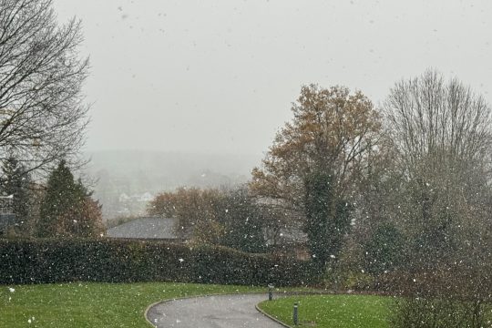 Schneeregen in Eupen am 17. November 2025