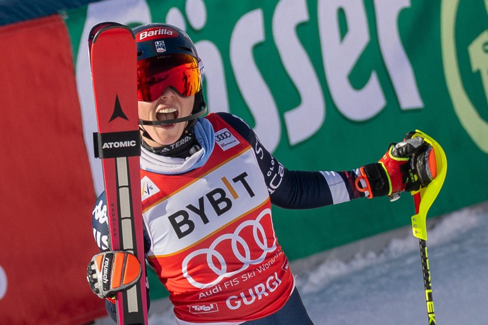 Mikaela Shiffrin jubelt nach ihrem zweiten Saisonsieg