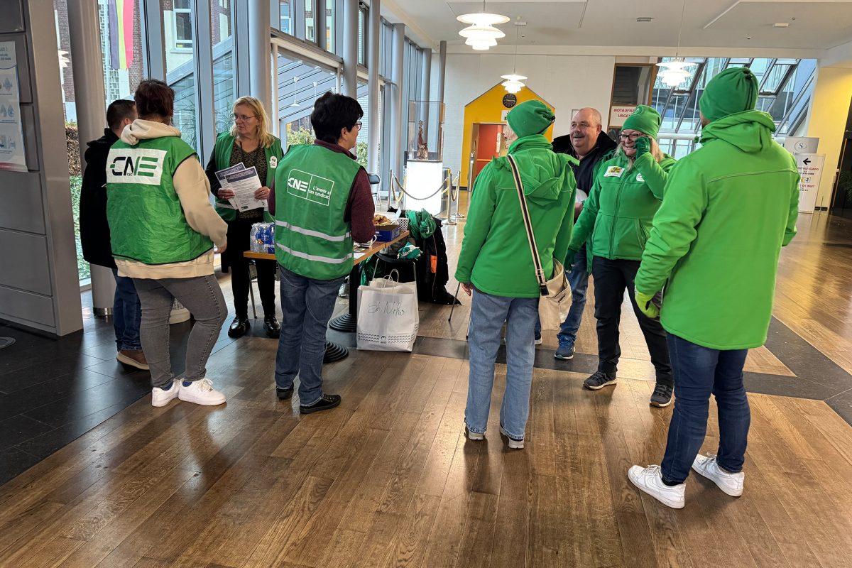 Streikposten im Eupener St. Nikolaus Hospital