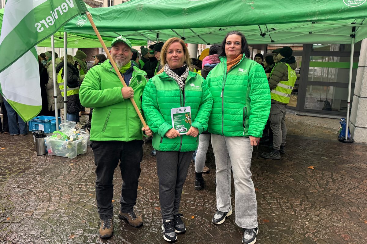 Streik: Demonstration vor dem Ministerium der DG