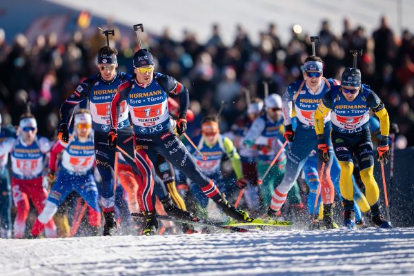 Biathlon-Staffel-Rennen der Männer in Hochfilzen