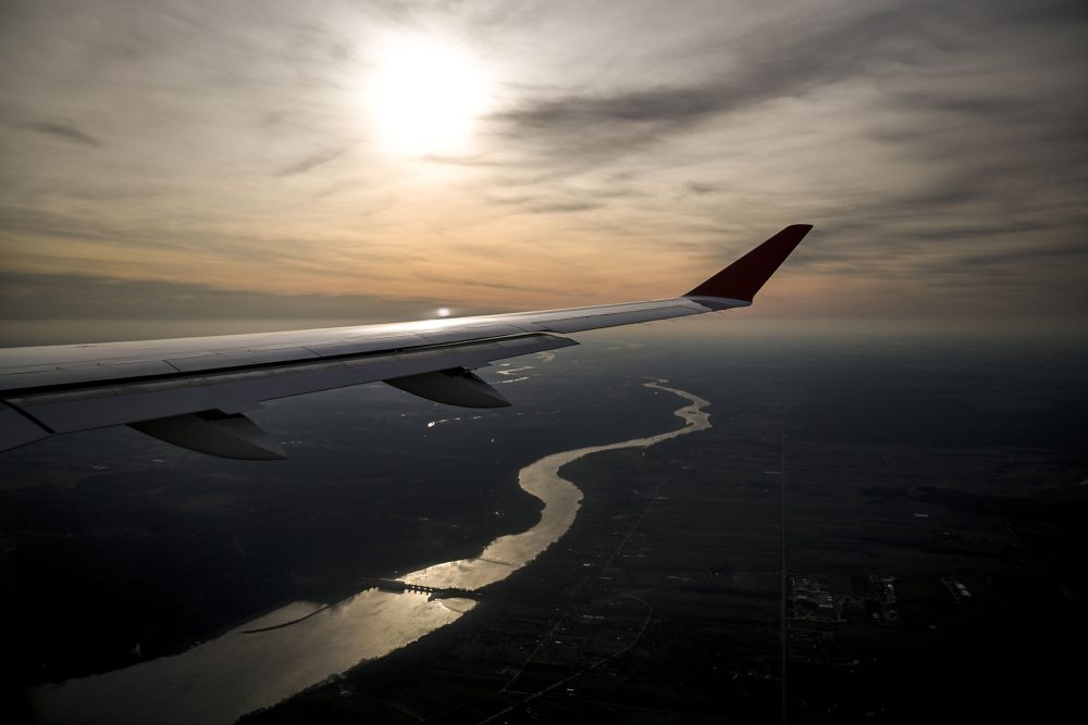 Polen aus dem Flugzeug heraus fotografiert