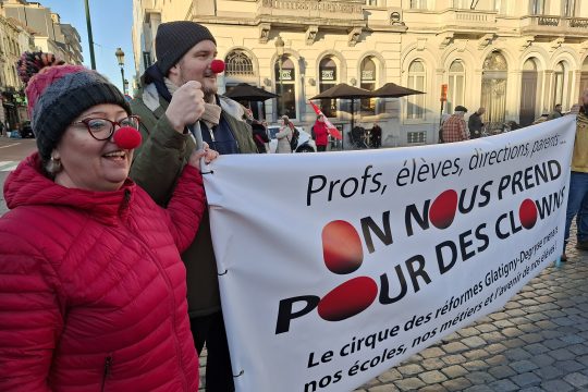 Protest gegen den Haushalt der Französischen Gemeinschaft in Brüssel