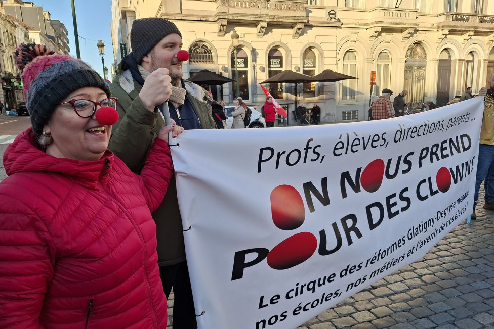 Protest gegen den Haushalt der Französischen Gemeinschaft in Brüssel