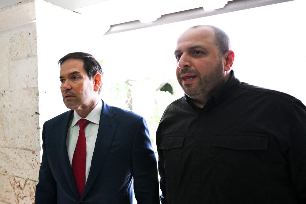 US-Außenminsiter Marco Rubio und der Chef des ukrainischen Sicherheitsrates Rustem Umerov nach dem Treffen in Florida am 30. November 2025