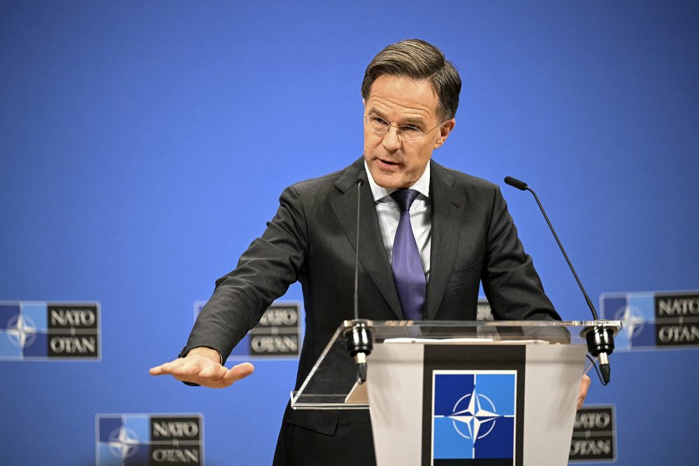 Nato-Generalsekretär Rutte beim Treffen der Nato-Außenminister in Brüssel am 3. Dezember