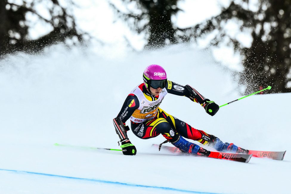 Sam Maes beim Riesenslalom in Alta Badia