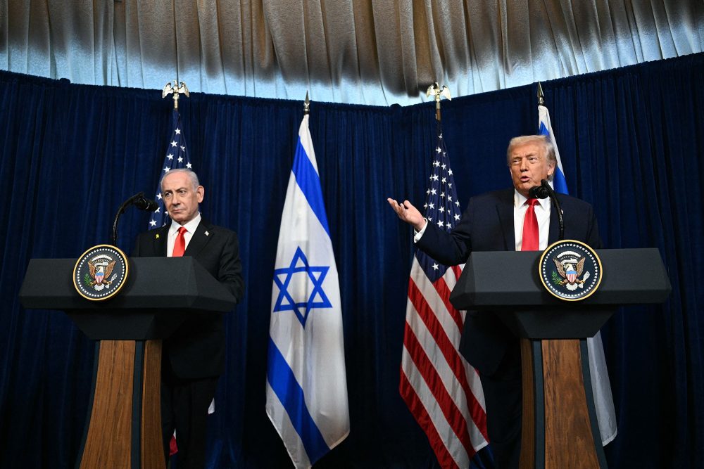 Israels Premier Benjamin Netanjahu und US-Präsident Donald Trump bei der Pressekonferenz nach dem Treffen