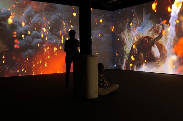 Vulkanausbruch in der Ausstellung "Zurück nach Pompeji"