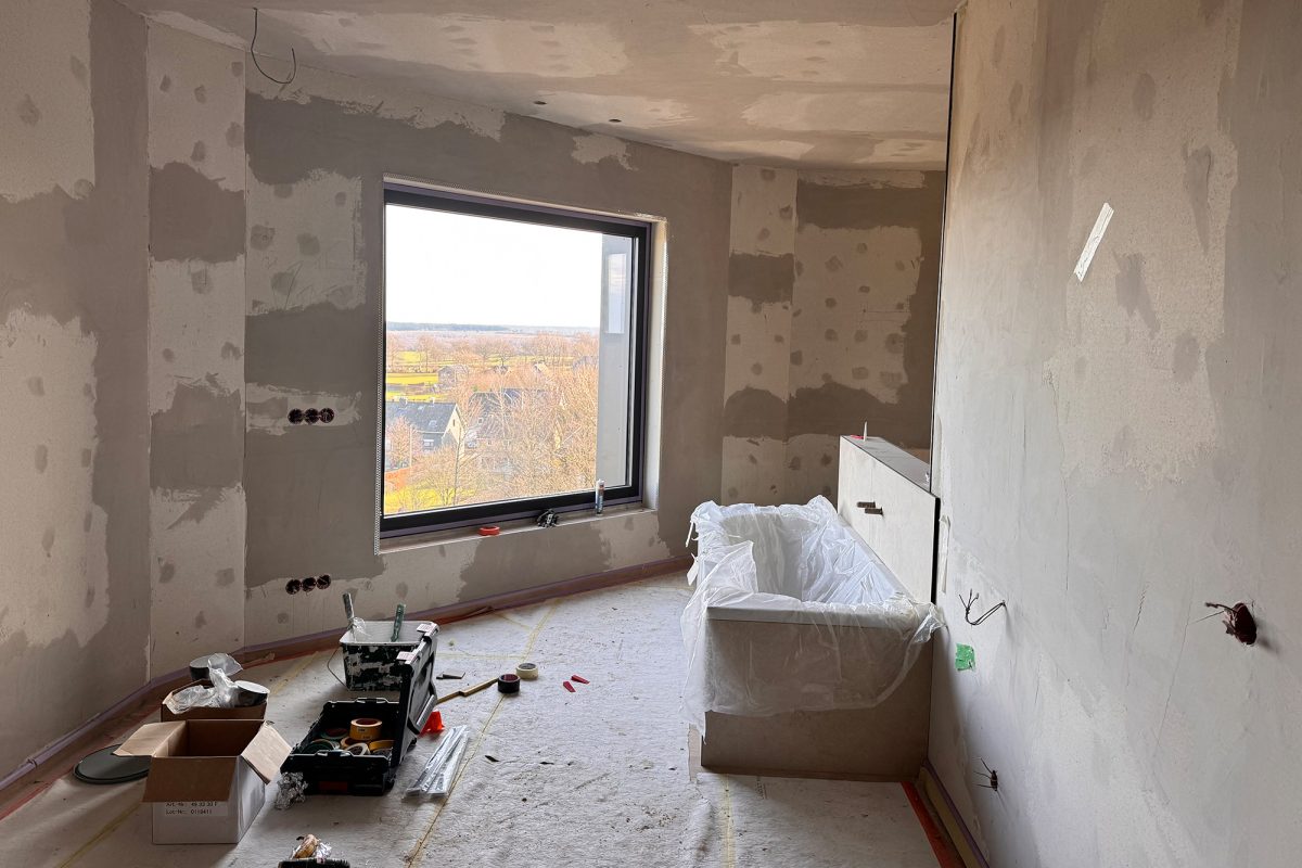 Hier entsteht ein Badezimmer