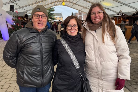 Bauhof-Leiter Marc Krauth, Nathalie Kohl vom Sekretariat Gemeinde Kelmis und Event-Koordinatorin Ribana Groffy