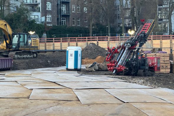 Die Baustelle in der Franzstraße in Aachen, auf der die Bombe gefunden wurde