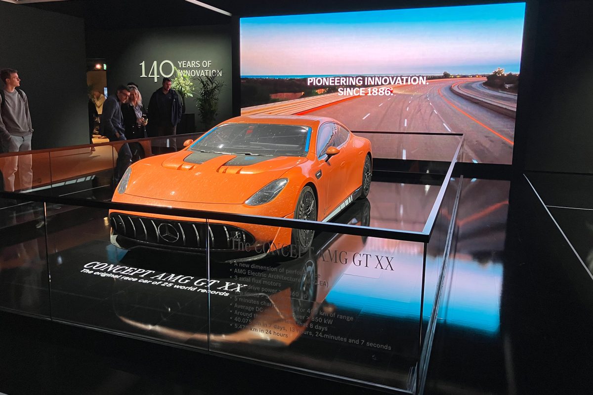 Ein sportlicher Prototyp mit angeblich viel Nachhaltigkeit: der voll elektrische Mercedes AMG GT XX