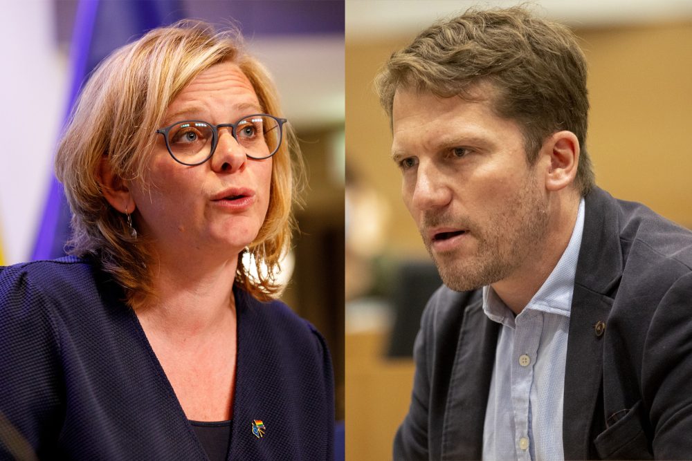 Montage eines Fotos von Marie-Colline Leroy und eines von Gilles Vanden Burre