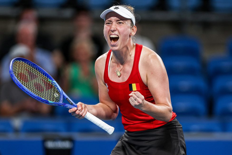 Elise Mertens nach ihrem Sieg gegen Barbora Krejcikova