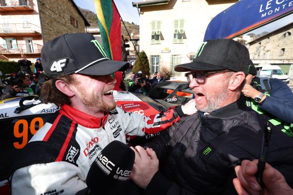 Oliver Solberg und Vater Petter, der Weltmeister aus dem Jahr 2003 - die Rallye Monte-Carlo hat er aber nie gewonnen