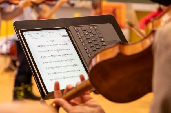 Notenblatt auf einem Ipad