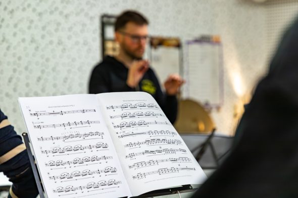 Notenblatt bei der Projektwoche der Musikakademie in St. Vith