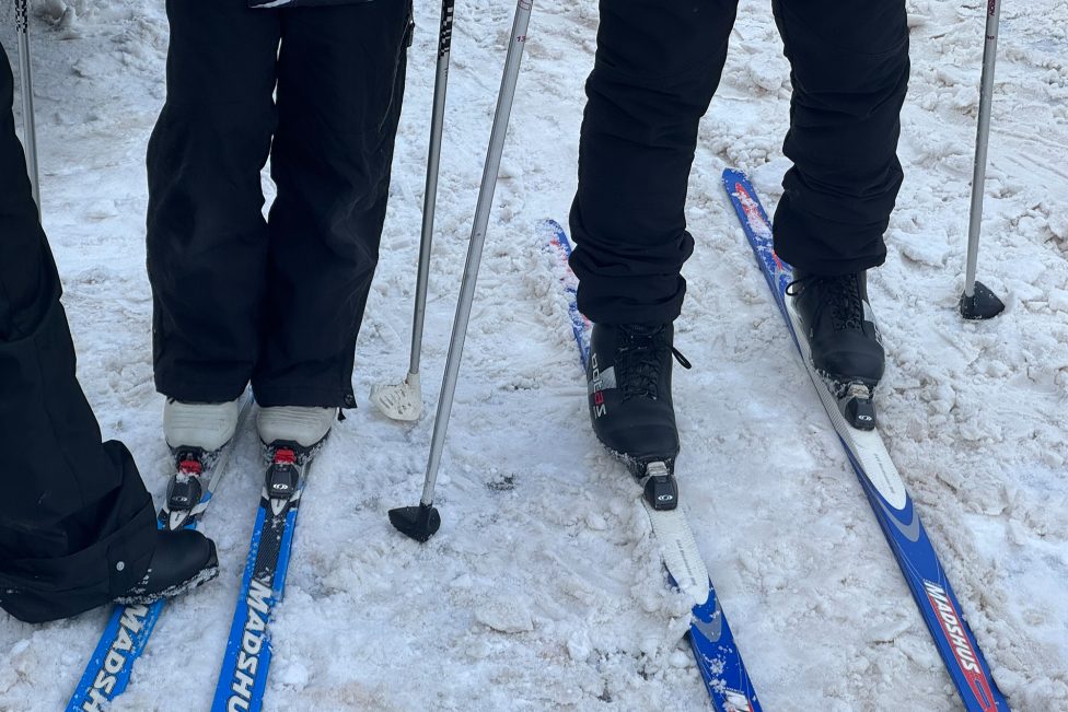 Schneetouristen auf Botrange