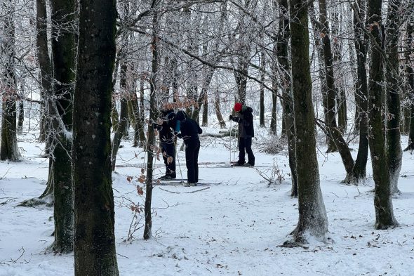 Schneetouristen auf Botrange