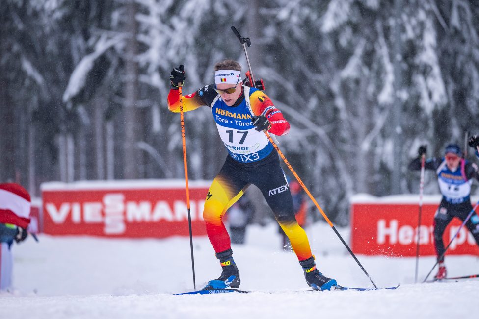 Biathlet Thierry Langer im 12,5-Kilometer-Verfolgungsrennen in Oberhof im Januar