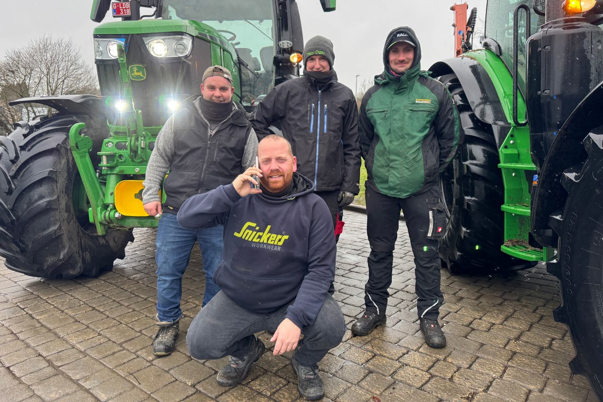 Bauernproteste am Autobahnkreuz Battice
