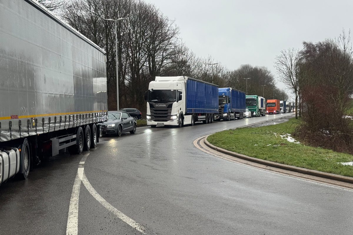 Bauernproteste am Autobahnkreuz Battice