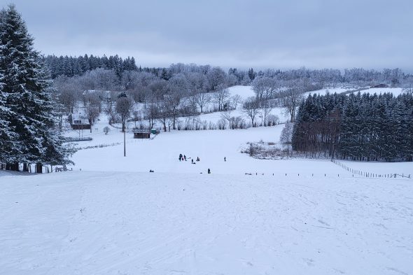 Schlittenfahrer an der Zosterbach