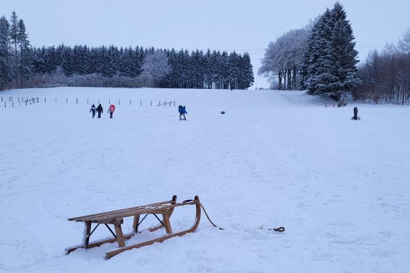 Schlitten an der Zosterbach