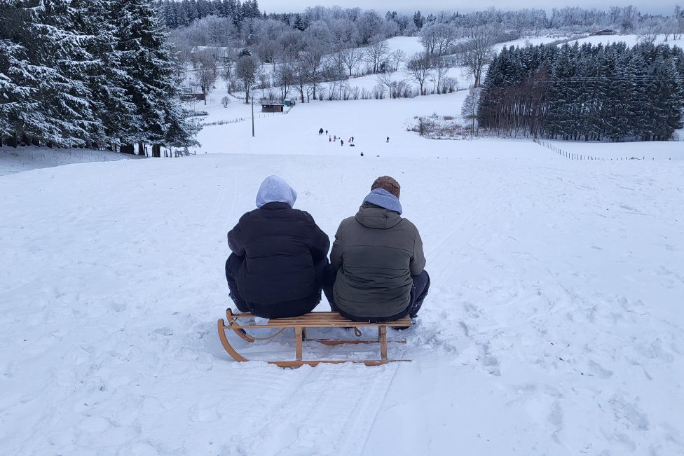 Winterspaß nach fünf Jahren Stillstand: Rodeln auf der Skipiste Zosterbach