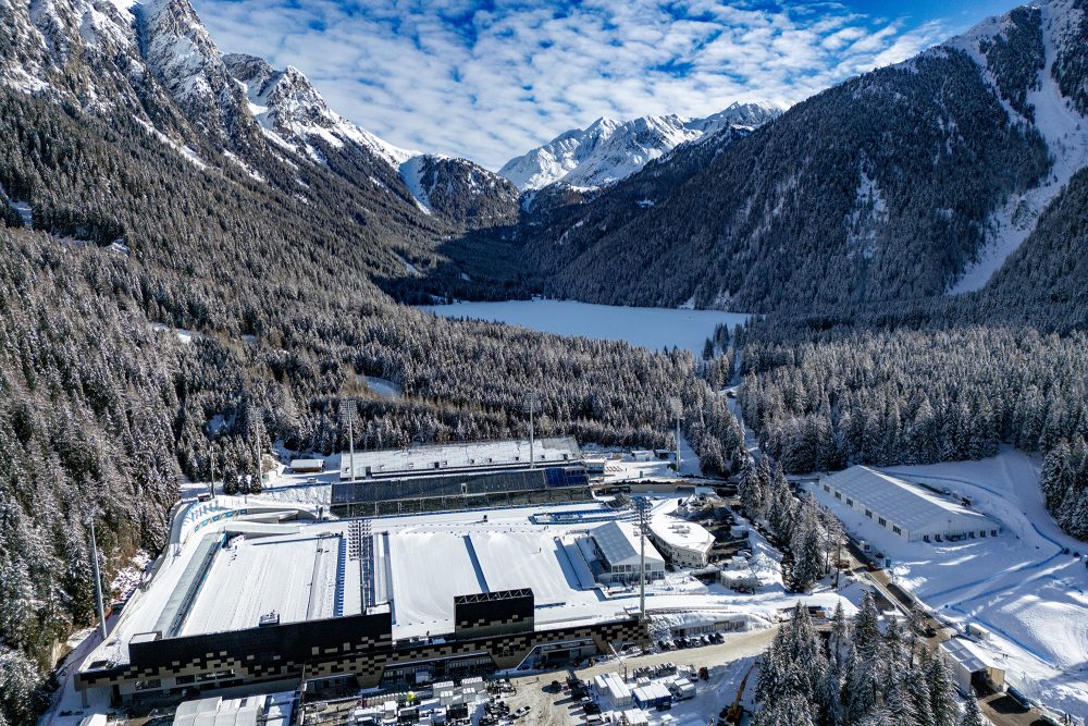 Das Biathlon-Stadion in Antholz