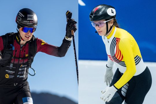 Skibergsteiger Maximilien Drion und Eisschnellläuferin Hanne Desmet