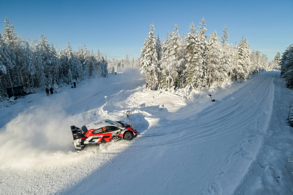 Elfyn Evans/Scott Martin im Toyota Yaris Rally1 bei der Rallye Schweden