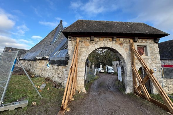 Sicherungsarbeiten an der Eyneburg in vollem Gange