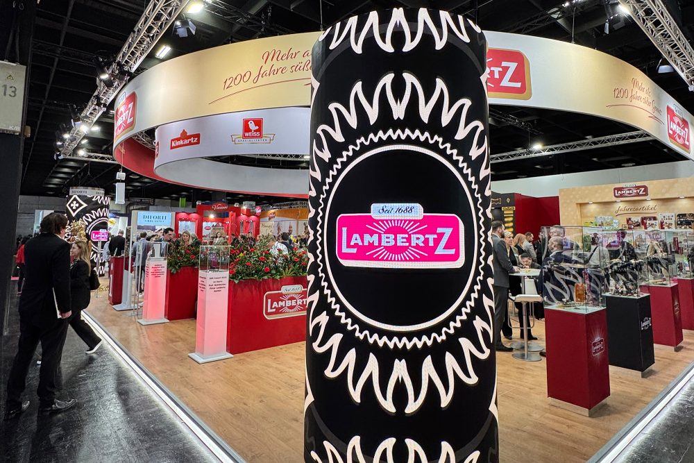 Der Stand von Lambertz auf der Süßwarenmesse in Köln