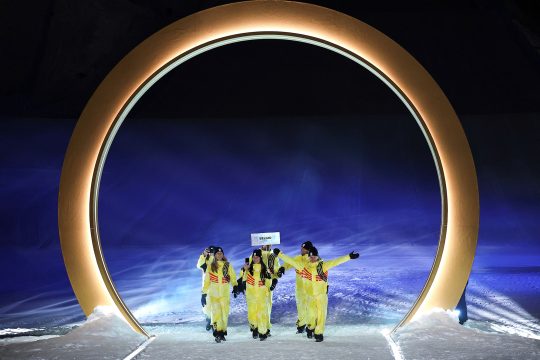 Athleten von Team Belgium bei der Eröffnungsfeier der Olympischen Winterspiele 2026
