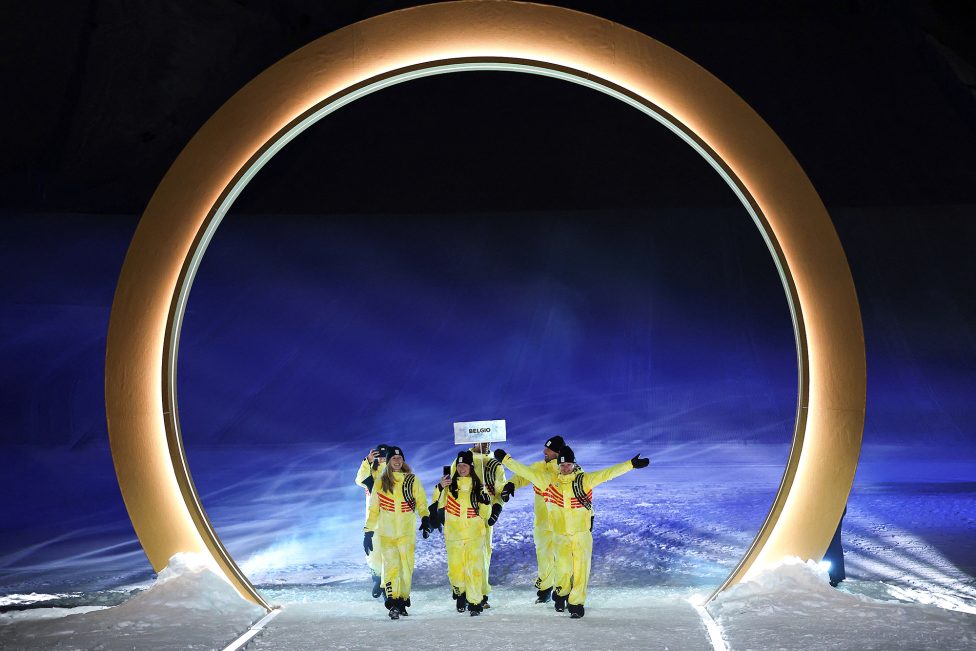 Athleten von Team Belgium bei der Eröffnungsfeier der Olympischen Winterspiele 2026