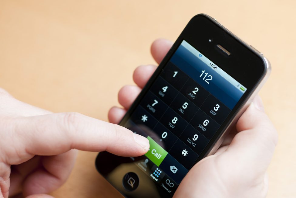 Notfallnummer 112 auf Smartphone