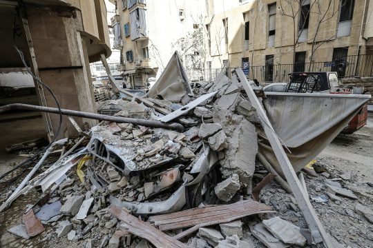 Zerstörte Häuser in Beirut nach israelischen Luftangriffen