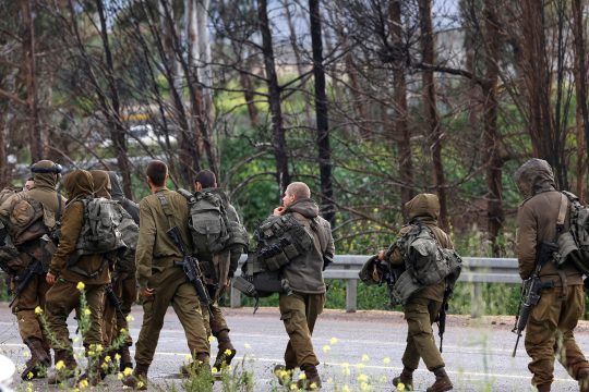 Israelische Soldaten im Norden Israels nahe der Grenze zum Libanon